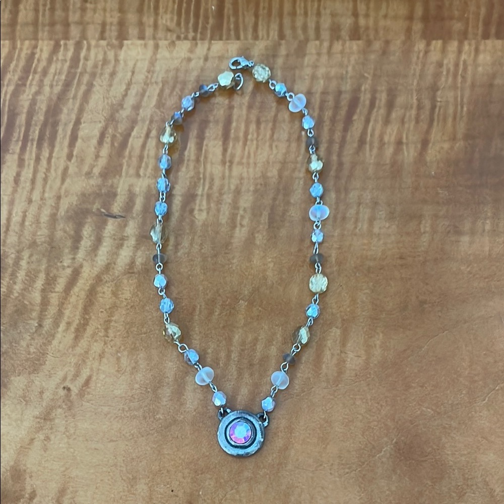 Elegant Blue and Gold Necklace